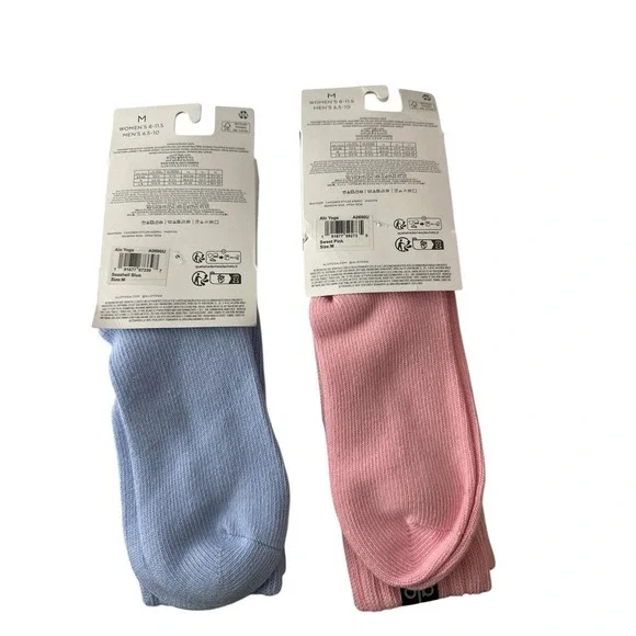 New Alo Yoga Unisex Size Medium Scrunch Socks- 2 Pairs Blue Pink - Picture 3 of 3